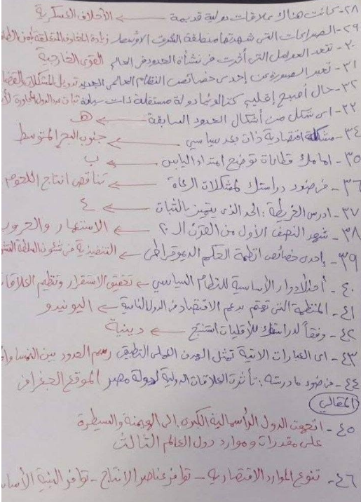 حل امتحان الجغرافيا